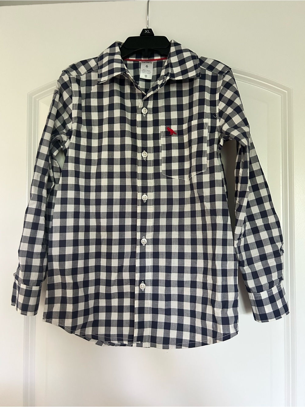 Carter's Navy & White Gingham Button-Up Shirt